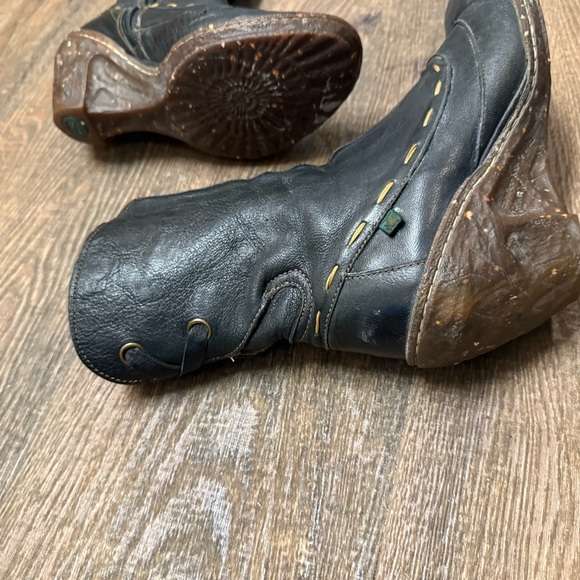 El Naturalista 7.5 (38) EUC Black Heeled Boots with Wedge Heel mosaic blend - Picture 12 of 15